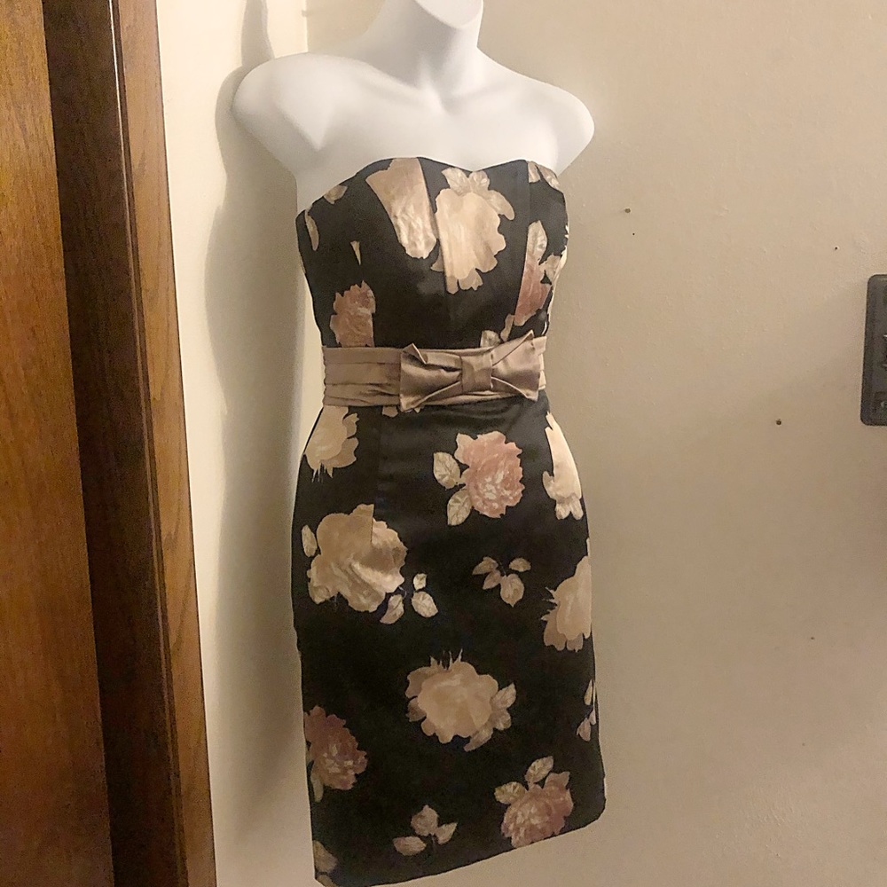H&M Strapless Dress Bow Floral